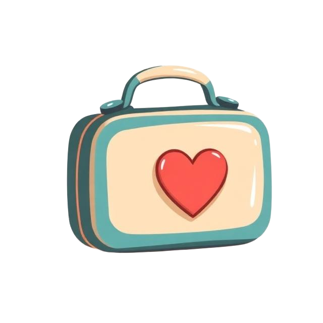 First-aid kit with heart
